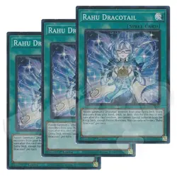 Yugioh Rahu Dracotail x 3 - 1st Edition Super Rare NM - Free Holo Card - Image 1