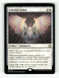 Celestial Armor 5 NM NF Rare Enchantment MTG Foundations 2024 FDN - Image 1