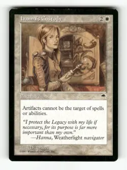 Hanna's Custody 22 NM NF R MTG Magic Tempest 1997 Vintage Format - Image 1