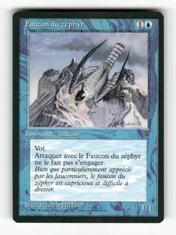 Zephyr Falcon (French) - "Faucon du zephyr" LP C MTG Magic Renaissance - Image 1