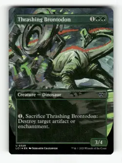 Thrashing Brontodon (Borderless) 329 NM Foil U MTG Magic The Lost Caverns of Ixa - Image 1