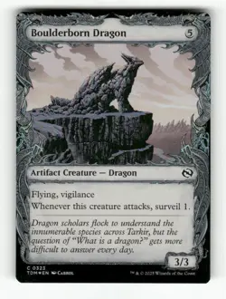 Boulderborn Dragon (Showcase) 323 NM Foil C MTG Magic Tarkir: Dragonstorm - Image 1