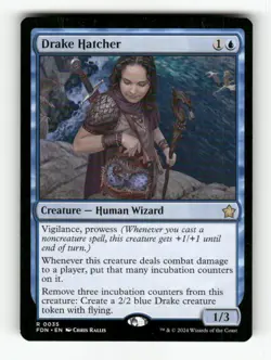 Drake Hatcher 35 NM NF Rare Creature MTG Foundations 2024 FDN - Image 1