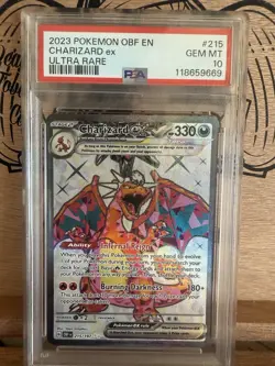 Pokemon - OBF EN-Obsidian Flames Charizard Ex Ultra Rare 215 2023 PSA 10 - Image 1