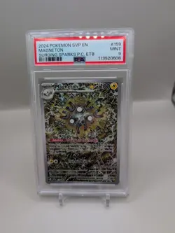 2024 POKEMON SURGING SPARKS POKEMON CENTER ETB PROMO SVP #159 MAGNETON PSA 9 - Image 1
