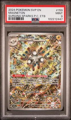 2024 POKEMON SURGING SPARKS POKEMON CENTER ETB PROMO SVP #159 MAGNETON PSA 9 - Image 1