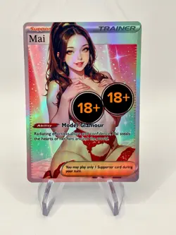 Mai Shiranui Fatal Fury 2 Rainbow Holo Full Art Waifu Pokemon Trainer Card - Image 2