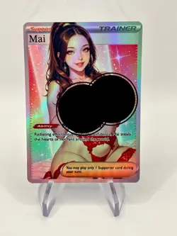 Mai Shiranui Fatal Fury 2 Rainbow Holo Full Art Waifu Pokemon Trainer Card - Image 2