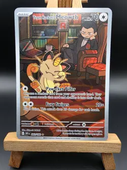 Pokemon TCG Team Rocket’s Meowth 203/182 Illustration Rare NM - Image 1