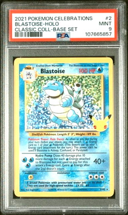 2021 POKEMON CELEBRATIONS CLASSIC COLLECTION #2 BLASTOISE HOLO PSA 9 - Image 1