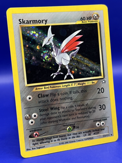 2000 Pokemon Card Neo Genesis Skarmory 13/111 Unlimited Edition Holo SWIRL HP - Image 2