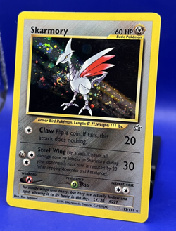 2000 Pokemon Card Neo Genesis Skarmory 13/111 Unlimited Edition Holo SWIRL HP - Image 3