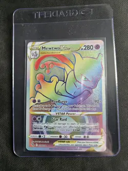 Pokemon Mewtwo VSTAR Rainbow Hyper Rare Card 079/078 Pokemon Go TCG - Image 1