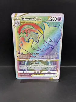 Pokemon Mewtwo VSTAR Rainbow Hyper Rare Card 079/078 Pokemon Go TCG - Image 1