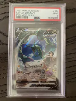 Pokemon Rayquaza V Evolving Skies Full Alt Art #194 PSA 9 Mint - Image 1