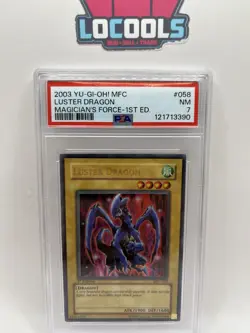 2003 PSA 7 Near MINT Yugioh Luster Dragon MFC-058 1st Edition ULTRA RARE - Image 1