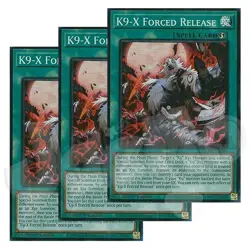 Yugioh K9-X Forced Release x 3 - 1st Edition Super Rare NM - Free Holo Card - Image 1