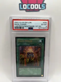 2003 Yugioh Mage Power - 1st Ed - LON-050 - Labyrinth Nightmare - PSA 6 - Image 1