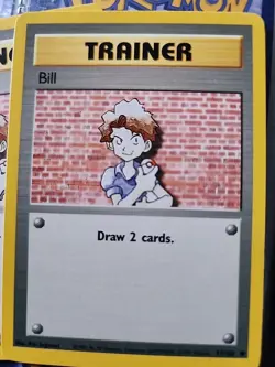 Pokemon TCG Bill Base Set Trainer Unlimited Common Card 91/102 - Image 1