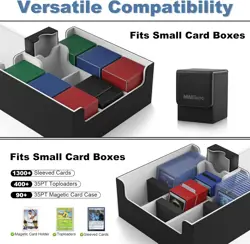 Card Deck Case Faux Leather Large Storage Box with Magnetic Closure for MTG - Image 4