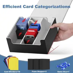 Card Deck Case Faux Leather Large Storage Box with Magnetic Closure for MTG - Image 5