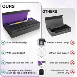 Card Deck Box Faux Leather Large Capacity 6-in-1 Storage for MTG Commander - Image 4