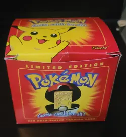 Pokemon 23k Gold Plated Pikachu Trading Card 1999 Red Box Burger King - Image 5