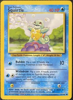 Squirtle 063/102 Base Set Regular - Pokemon Card - Image 1