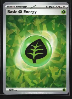 Pokemon Grass Energy SVE 009 Stellar Crown Cracked Ice Holo NM - Image 1