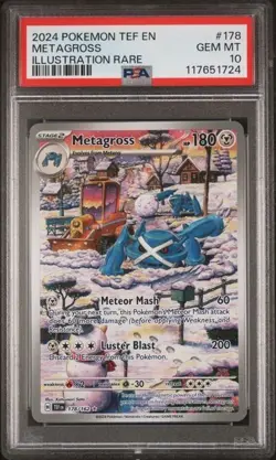 2024 POKEMON TEF EN-TEMPORAL FORCES ILLUSTRATION RARE 178/162 METAGROSS - PSA 10 - Image 1