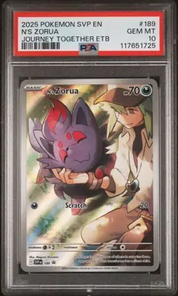 N’s Zorua 189 - PSA 10 - Gem Mint Pokemon SVP EN Black Star Promo - Image 1