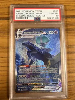 2021 POKEMON SWSH CHILLING REIGN FULL ART/SHADOW RIDER CALYREX VMAX PSA 10 - Image 1