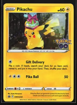 Pokemon Pikachu SWSH234 Pokemon GO Cosmos Holo Black Star Promo NM - Image 1