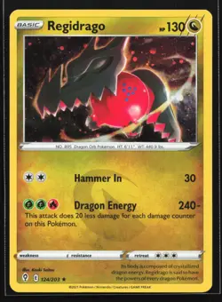 Pokemon Regidrago 124/203 Evolving Skies Cosmos Holo Rare NM - Image 1