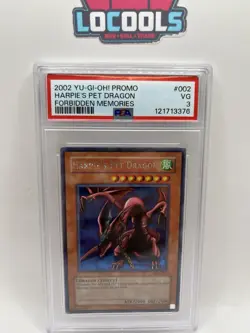 2002 YUGIOH! Yu-Gi-Oh Forbidden Memories Promo HARPIE'S PET DRAGON #002 - PSA 3 - Image 1