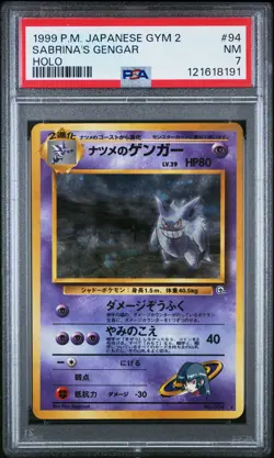 PSA 7 Sabrina'S Gengar 94 Holo Pokemon Gym 2 Banned Card - Image 1