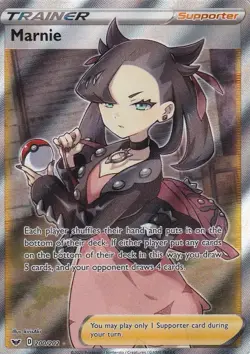 Marnie Sword & Shield Full Art Ultra Rare Pokemon TCG Card 200/202 - Image 1