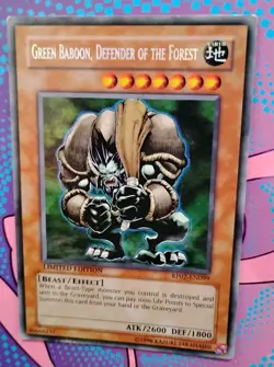 Yugioh! Card TCG Green Baboon, Defender of the Forest RP02-EN099 Secret Rare MP - Image 1