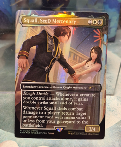 FOIL BORDERLESS PROMO 0002 Squall, SeeD Mercenary Final Fantasy FFVIII Card MTG - Image 1