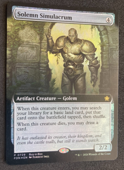 Solemn Simulacrum Magic Foundations Buy-a-Box Promo Extended art FOIL NM MTG - Image 1