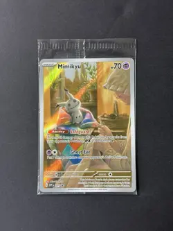SEALED Pokemon Mimikyu SVP 075 Paldean Fates Full Art Holo Black Star Promo NM - Image 1