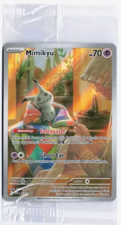 SEALED Pokemon Mimikyu SVP 075 Paldean Fates Full Art Holo Black Star Promo NM - Image 1