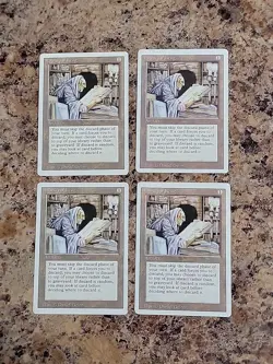 4x Library of Leng (Revised Edition, Uncommon, English) MTG Playset LP - Image 1