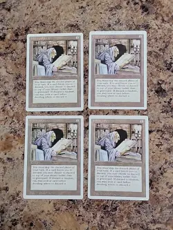 4x Library of Leng (Revised Edition, Uncommon, English) MTG Playset LP - Image 2