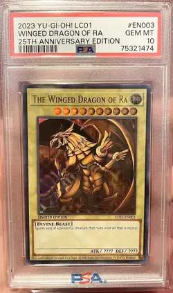 PSA 10 Yugioh The Winged Dragon of Ra 25th Psa 10 Red Eyes - Image 1