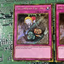 Treacherous Trap Hole PGL3-EN036 Gold Secret Rare 1st Edition Yugioh Card 2 - Image 2