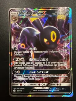 Pokemon Umbreon GX Card 80/149 Sun & Moon Base Set Ultra Rare SM Holo - Image 1