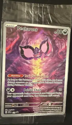 Pokemon Sealed Pecharunt 129 SV Scarlet Violet Promo Card Black Stare Rare New - Image 1