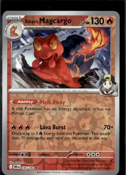 Pokemon Ethan’s Magcargo 036/182 Destined Rivals Reverse Holo Rare 2 Card Lot - Image 1