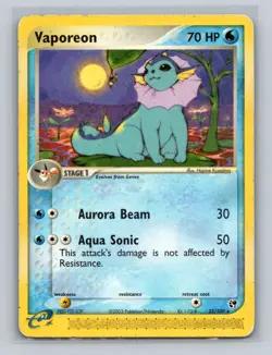 Pokemon TCG Vaporeon 25/100 EX Sandstorm Regular Rare Card *HP Dent/Crease* - Image 1